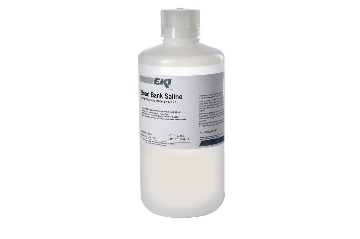 Immunohematology Reagent Saline Blood Bank 0.85% 1 Liter - BeHope