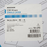 McKesson Sterilization Wrap Blue 36 X 36 Inch Single Layer Cellulose Steam / EO Gas - BeHope