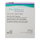 Thin Hydrocolloid Dressing DuoDERM Extra Thin CGF Film Backing 2 X 4 Inch Rectangle Hydrocolloid / Film