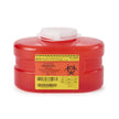 Sharps Container BD™ Red Base 5-3/10 H X 9-1/10 W X 5 D Inch Vertical Entry 0.825 Gallon - BeHope