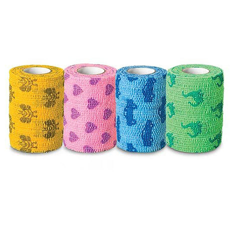 Cohesive Bandage CoFlex® NL 2 Inch X 5 Yard Self-Adherent Closure Kid Design (Assorted Print) NonSterile 12 lbs. Tensile Strength - BeHope