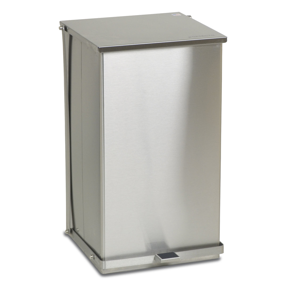 Trash Can Detecto® 100 Quart / 25 gal. Silver Stainless Steel Square - BeHope