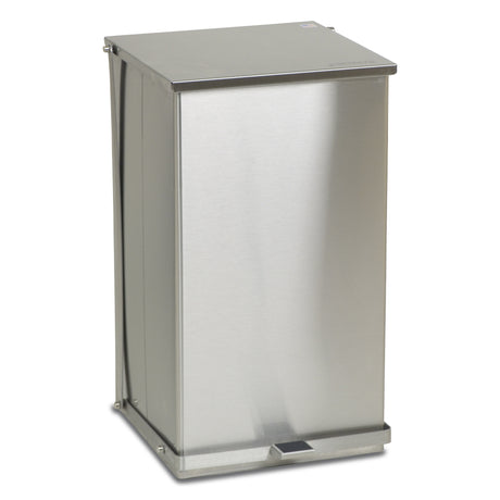 Trash Can Detecto® 100 Quart / 25 gal. Silver Stainless Steel Square - BeHope