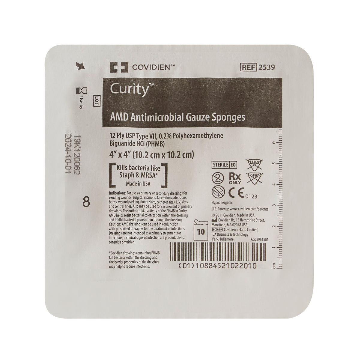 Antibacterial Gauze Sponge Curity™ AMD™ 4 X 4 Inch 12-Ply Sterile 10 per Tray - BeHope