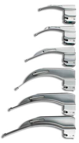 Laryngoscope Blade GreenLine® Macintosh Type Fiberoptic Light Universal NonSterile - BeHope