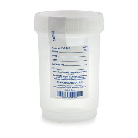 Specimen Container McKesson Sterile Wide Mouth with Leak-Proof Screw Cap - BeHope