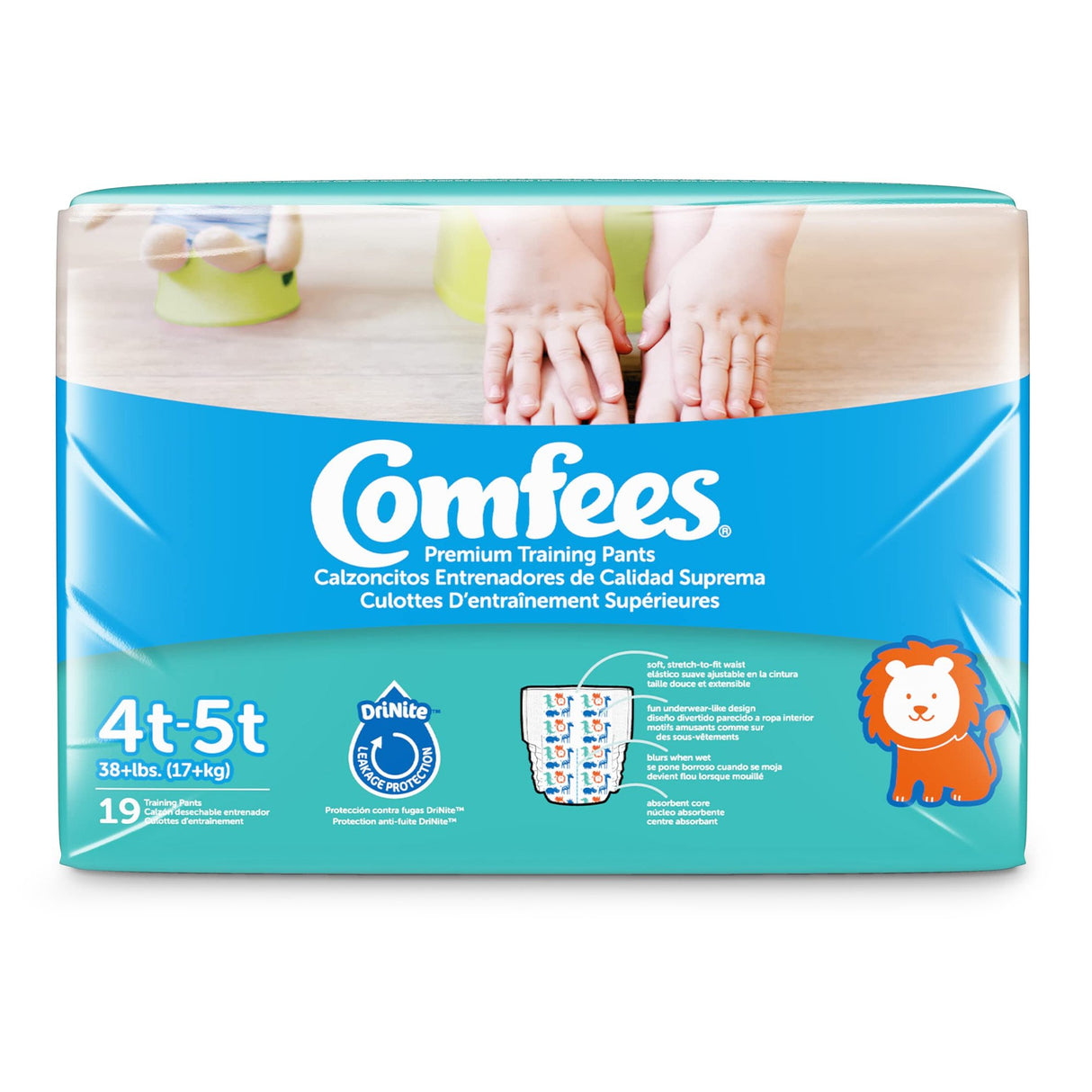 Male Toddler Training Pants Comfees® Pull On with Tear Away Seams Size 4T to 5T Disposable Moderate Absorbency - BeHope