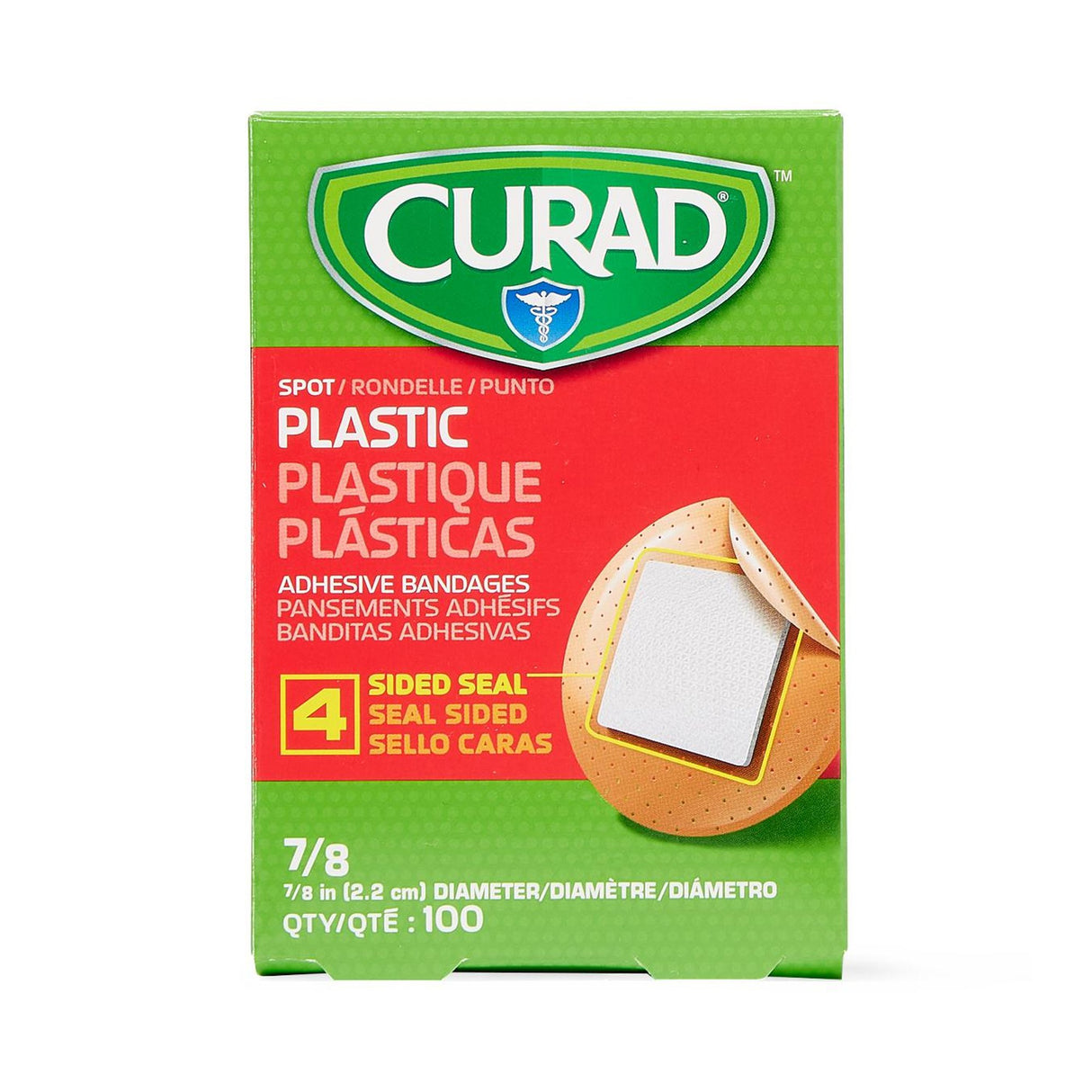 Adhesive Spot Bandage CuradÂ® Plastic Tan 7/8 Inch Diameter Sterile - BeHope