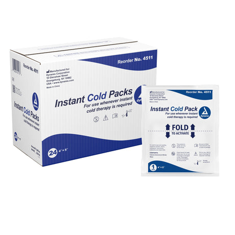 Instant Cold Pack Dynarex® General Purpose One Size Fits Most 4 X 5 Inch Plastic / Calcium Ammonium Nitrate / Water Disposable - BeHope