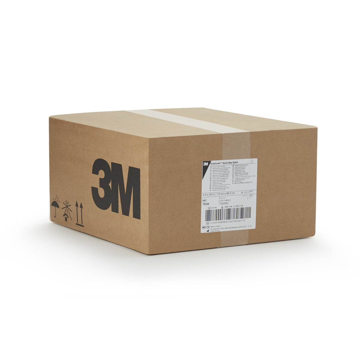 Padded Precut Splint 3M™ Scotchcast™ Quick Step Double Sided Felt 3 X 35 Inch Felt / Fiberglass White - BeHope