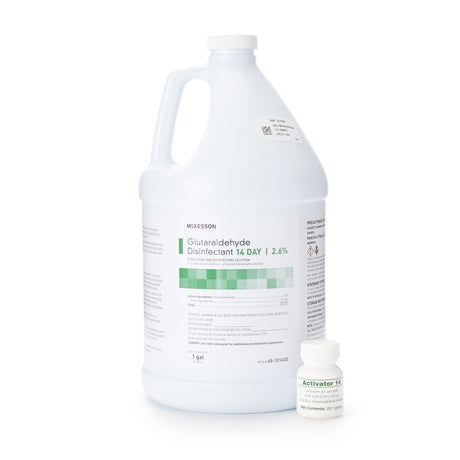 Glutaraldehyde High-Level Disinfectant McKesson 14 Day Activation Required Liquid 1 gal. Jug Reusable - BeHope