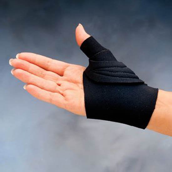 Thumb Support Comfort Cool® Thumb CMC Restriction Splint Adult Medium+ Hook and Loop Strap Closure Left Hand Black - BeHope