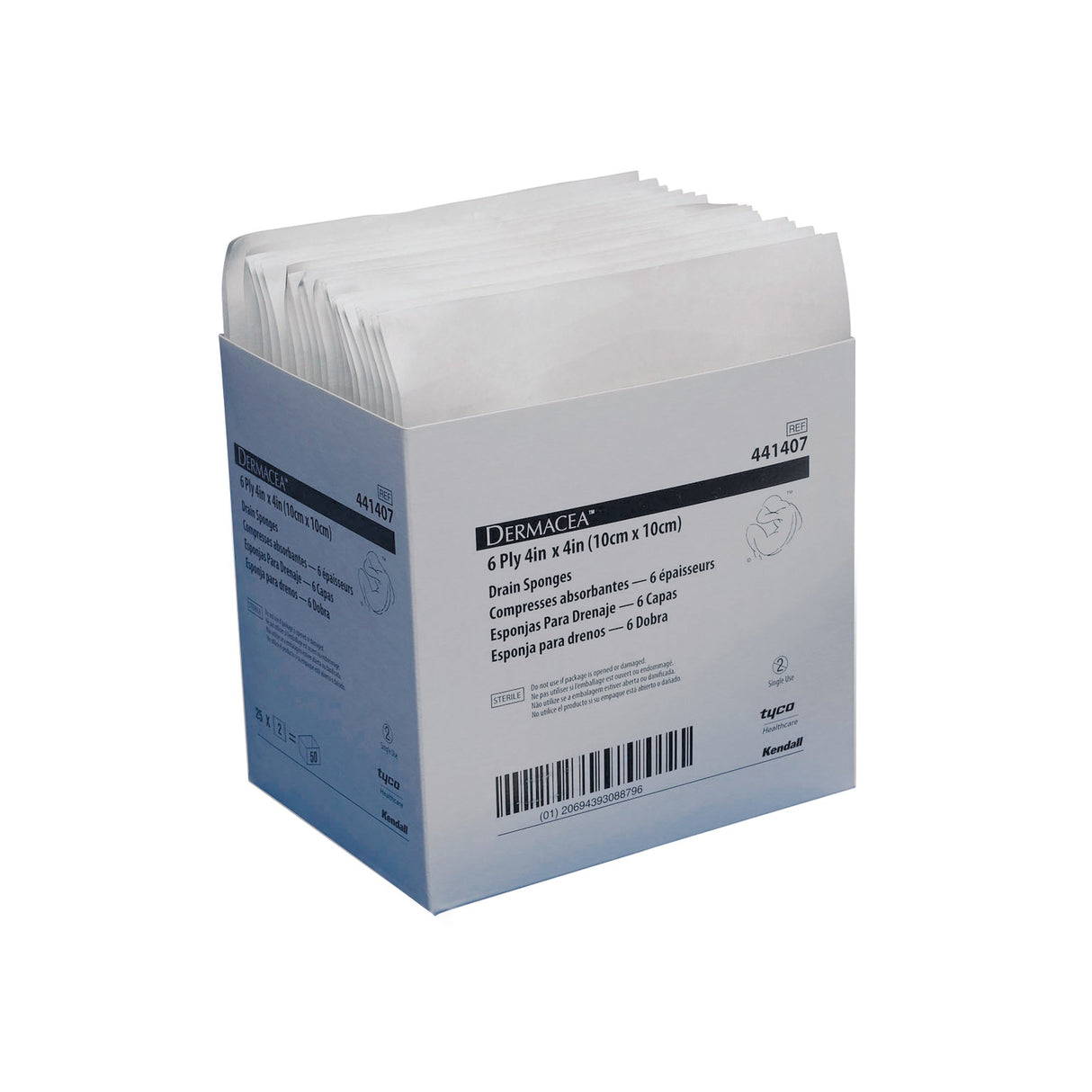 Drain Sponge Dermacea™ 4 X 4 Inch 6-Ply Sterile 2 per Pack - BeHope