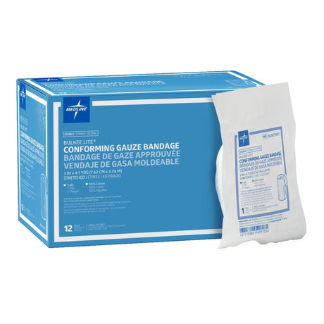 Fluff Bandage Roll Bulkee Lite® 3 Inch X 4-1/10 Yard 3-Ply Sterile 12 per Pack - BeHope