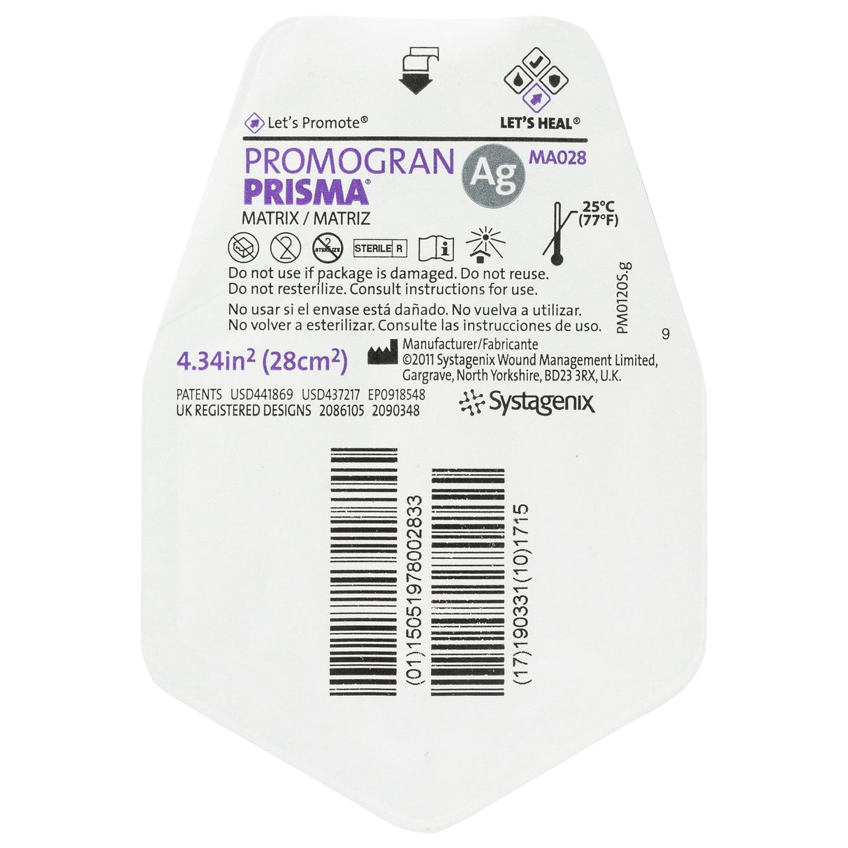 Silver Collagen Dressing Promogran Prisma™ Matrix Sterile Wound Care - BeHope