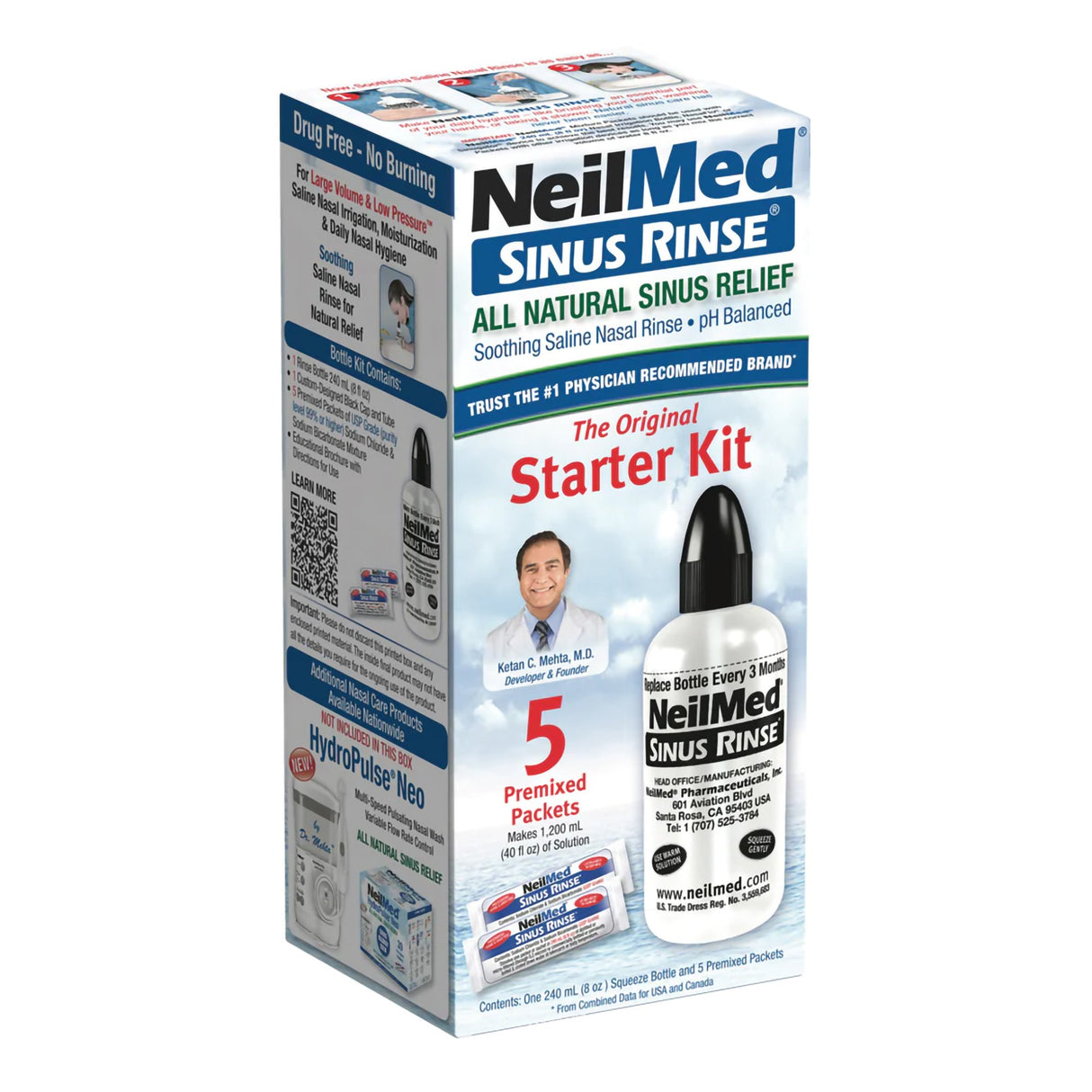 Saline Nasal Rinse Kit Neilmed® Sinus Rinse™ 5 Packets - BeHope
