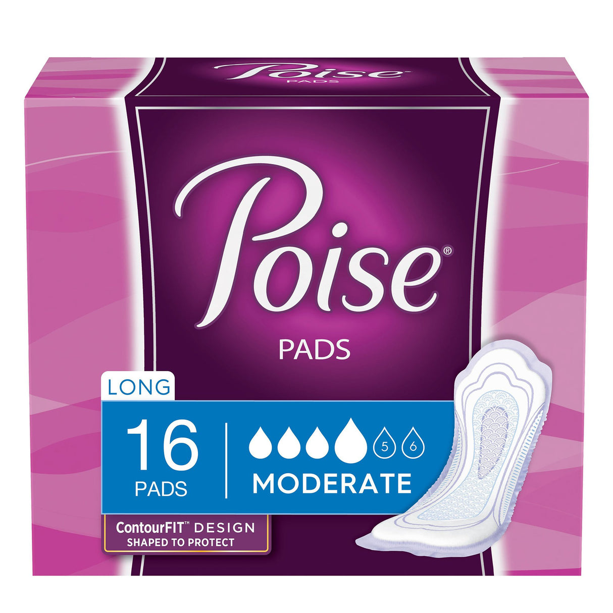 Bladder Control Pad Poise® 12.2 Inch Length Moderate Absorbency Sodium Polyacrylate Core Regular - BeHope