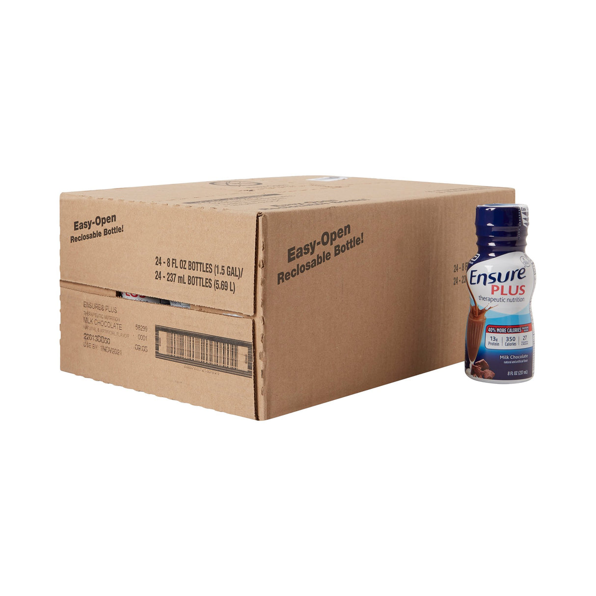 Oral Supplement Ensure® Plus Therapeutic Nutrition Milk Chocolate Flavor Liquid 8 oz. Bottle - BeHope