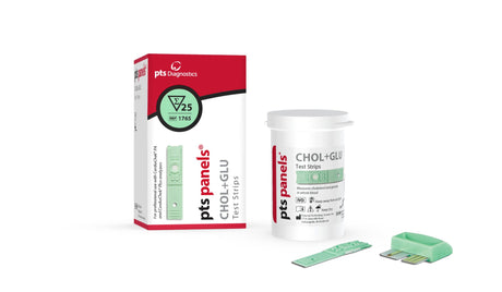 General Chemistry Reagent PTS Panels® Cholesterol / Glucose For Cardiochek PA Analyzer 25 Tests - BeHope
