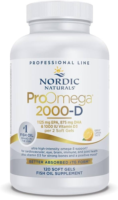 Dietary Supplement Nordic Naturals® Proomega 2000 Softgel 60 Per Bottle Lemon Flavor - Behope