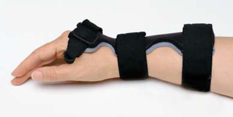Wrist / Hand Splint Dorsal Carpal Tunnel Splint Foam / Kydex® Thermoplastic Left Hand Black / Gray Large - BeHope