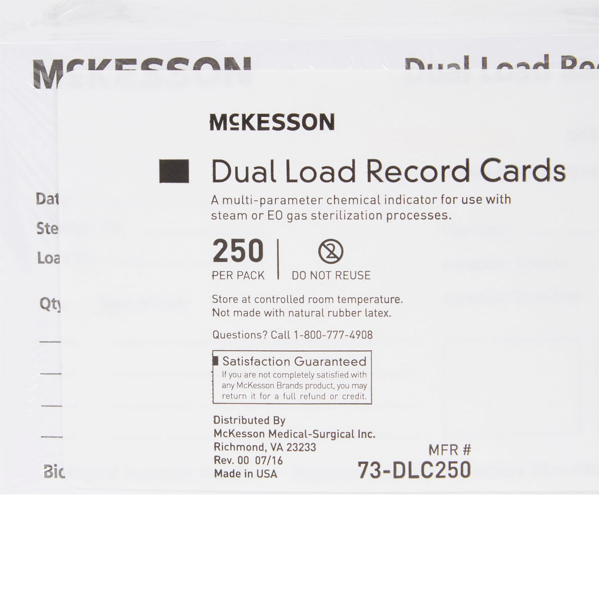 Sterilization Record Card Mckesson Dual Load Multi Parameter Indicator - BeHope