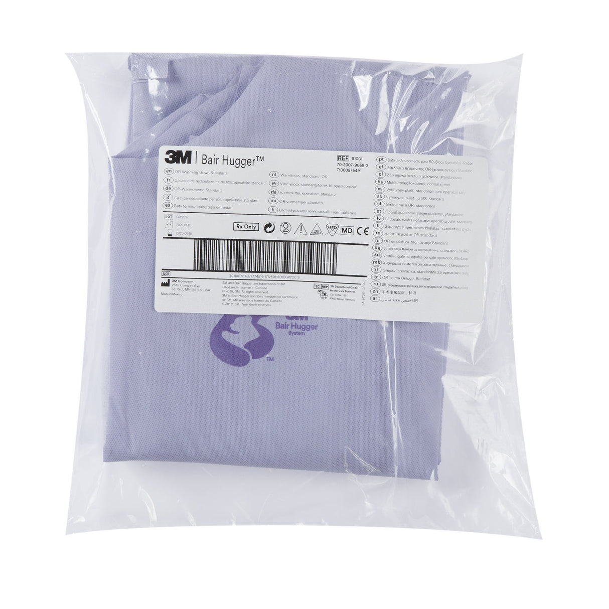 Patient Warming Gown 3M™ Bair Hugger™ One Size Fits Most Blue Reusable - BeHope