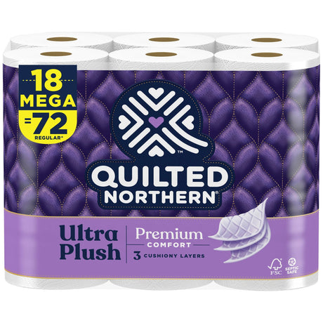 Toilet Tissue Quilted Northern White 3-Ply Jumbo Size Cored Roll 255 Sheets 3.8 X 4 Inch - BeHope
