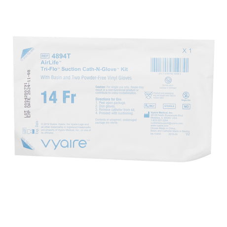 Suction Catheter Kit Tri-Flo® Cath-N-Glove® 14 Fr. Beveled Tip - BeHope