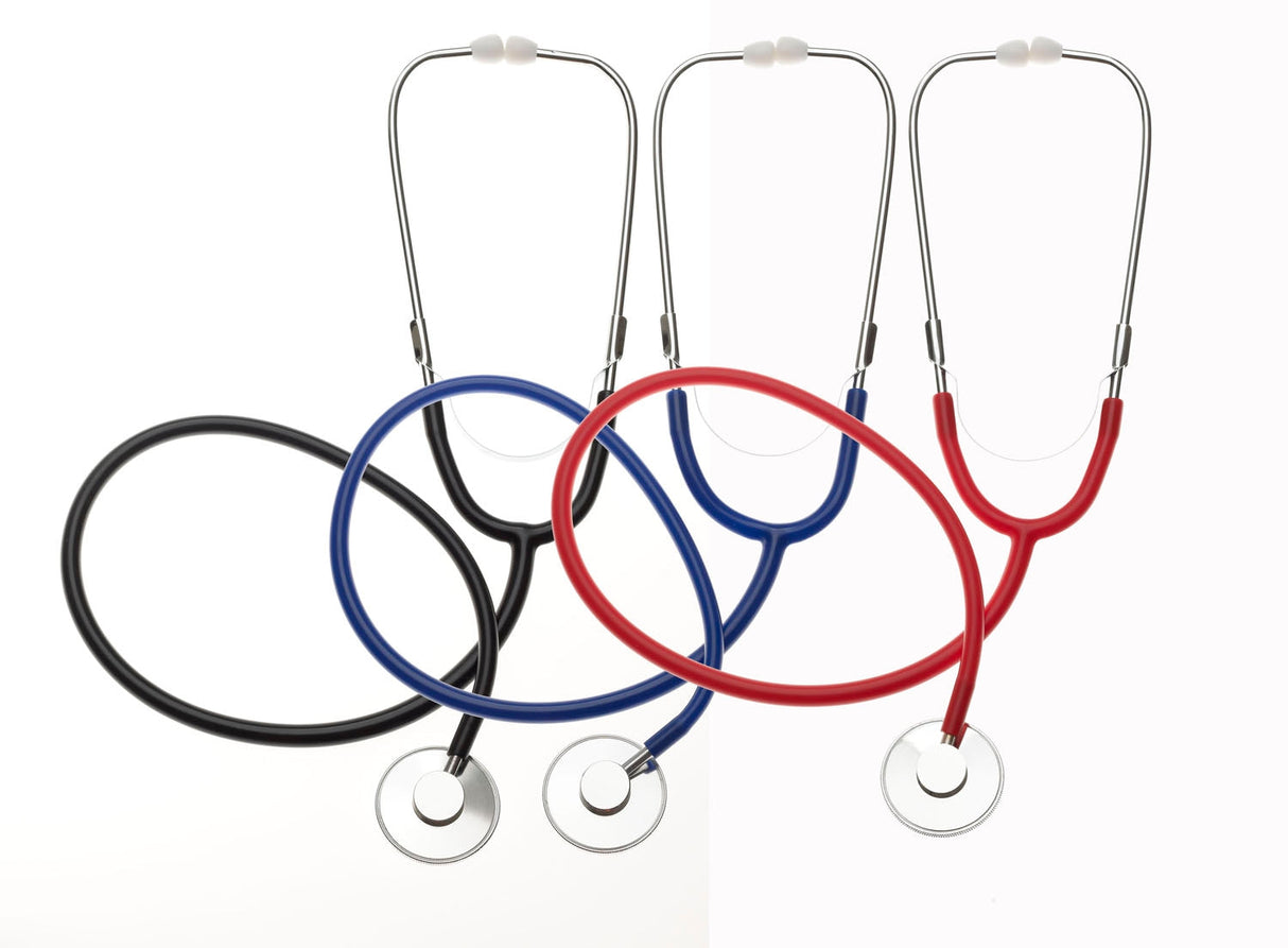 General Exam Stethoscope Medline® Black 1-tube 22 Inch Tube Single Sided Chestpiece