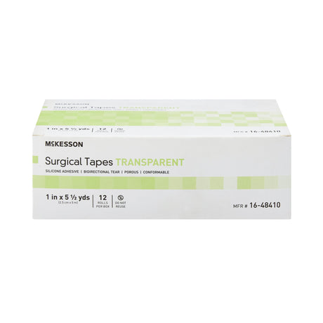 Medical Tape McKesson Transparent 1 Inch X 5-1/2 Yard Plastic / Silicone NonSterile - BeHope