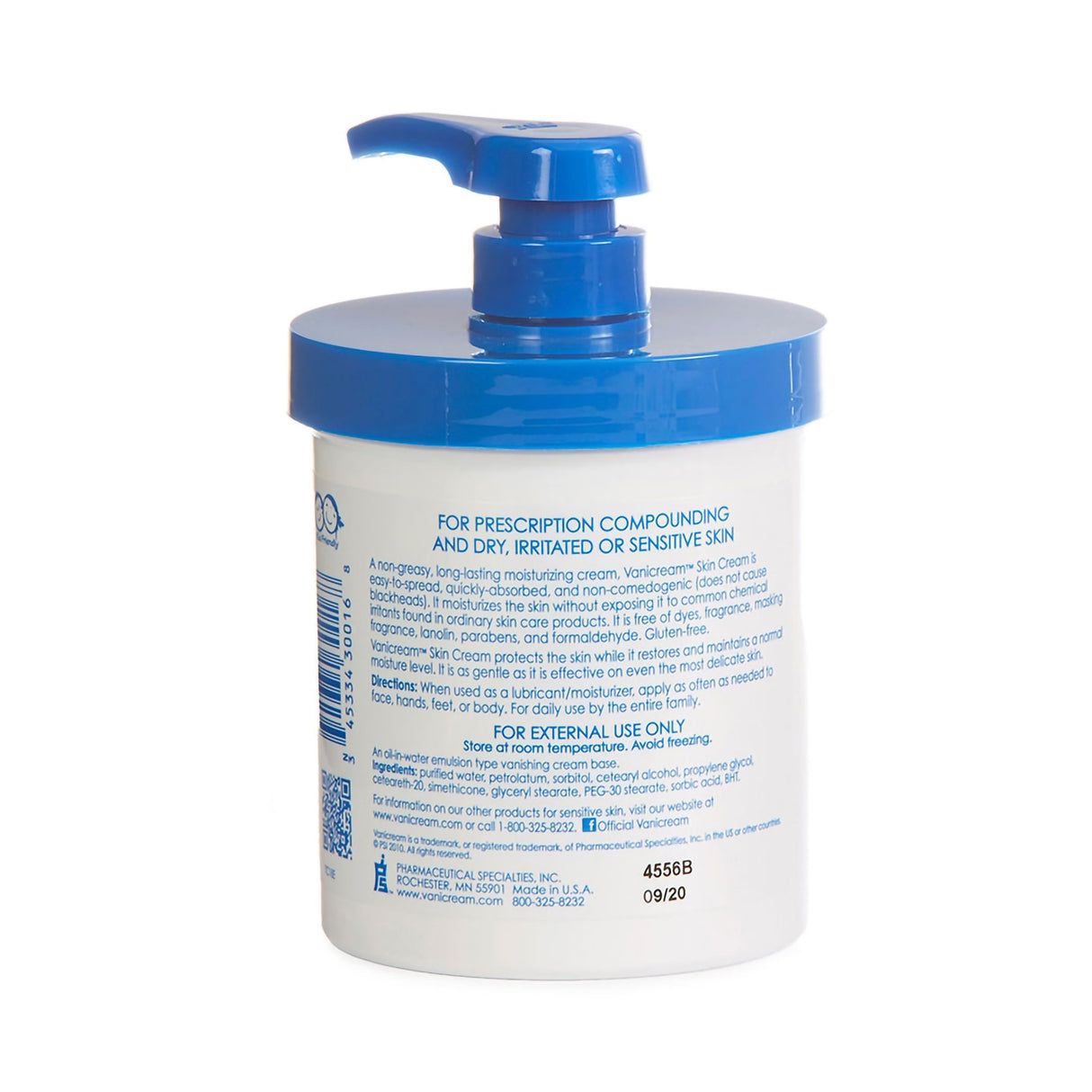 Hand and Body Moisturizer Vanicream® 16 oz. Pump Bottle Unscented Cream - BeHope