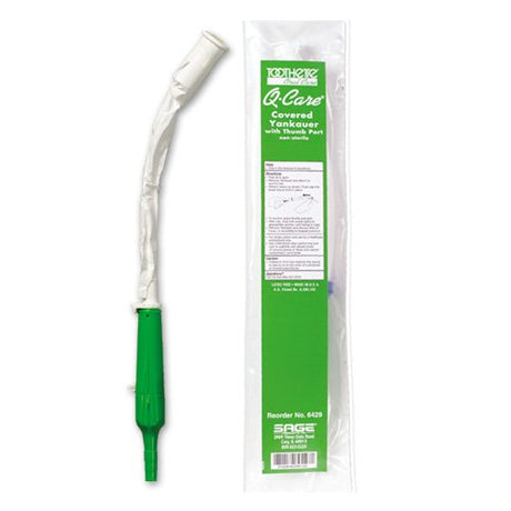 Oral Care Suction Tube Handle Q•Care® Angled Type Soft Tip Yankauer Style Control Valve Vent Sterile - BeHope