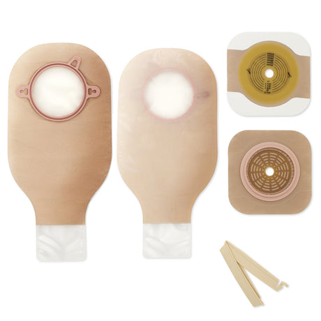 Ileostomy / Colostomy Pouch New Image™ Two-Piece System 12 Inch Length Flat, Trim to Fit 2-1/4 Inch Stoma Drainable - BeHope