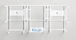 Glove Box Holder Countertips™ Horizontal or Vertical Mounted 3-Box Capacity White 7-1/2 X 17 Inch Coated Wire - BeHope