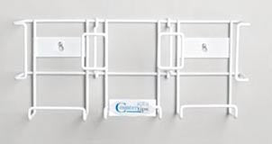 Glove Box Holder Countertips™ Horizontal or Vertical Mounted 3-Box Capacity White 7-1/2 X 17 Inch Coated Wire - BeHope