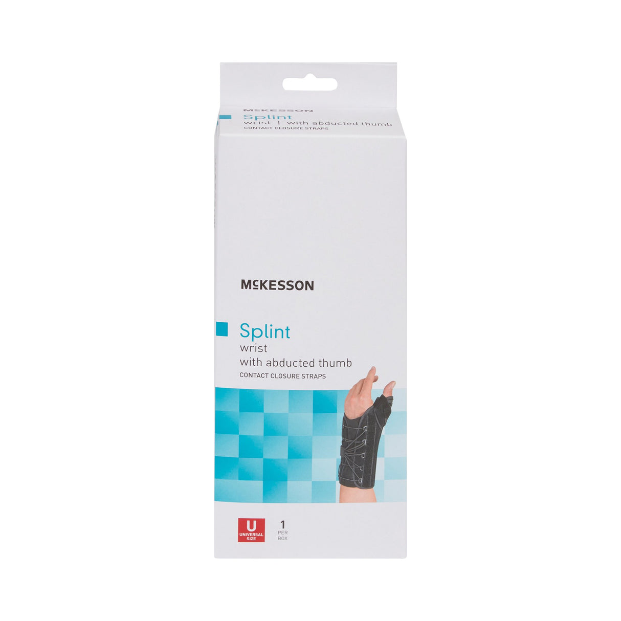 Wrist Brace with Thumb Spica McKesson Left Hand Black One Size Fits Most - BeHope
