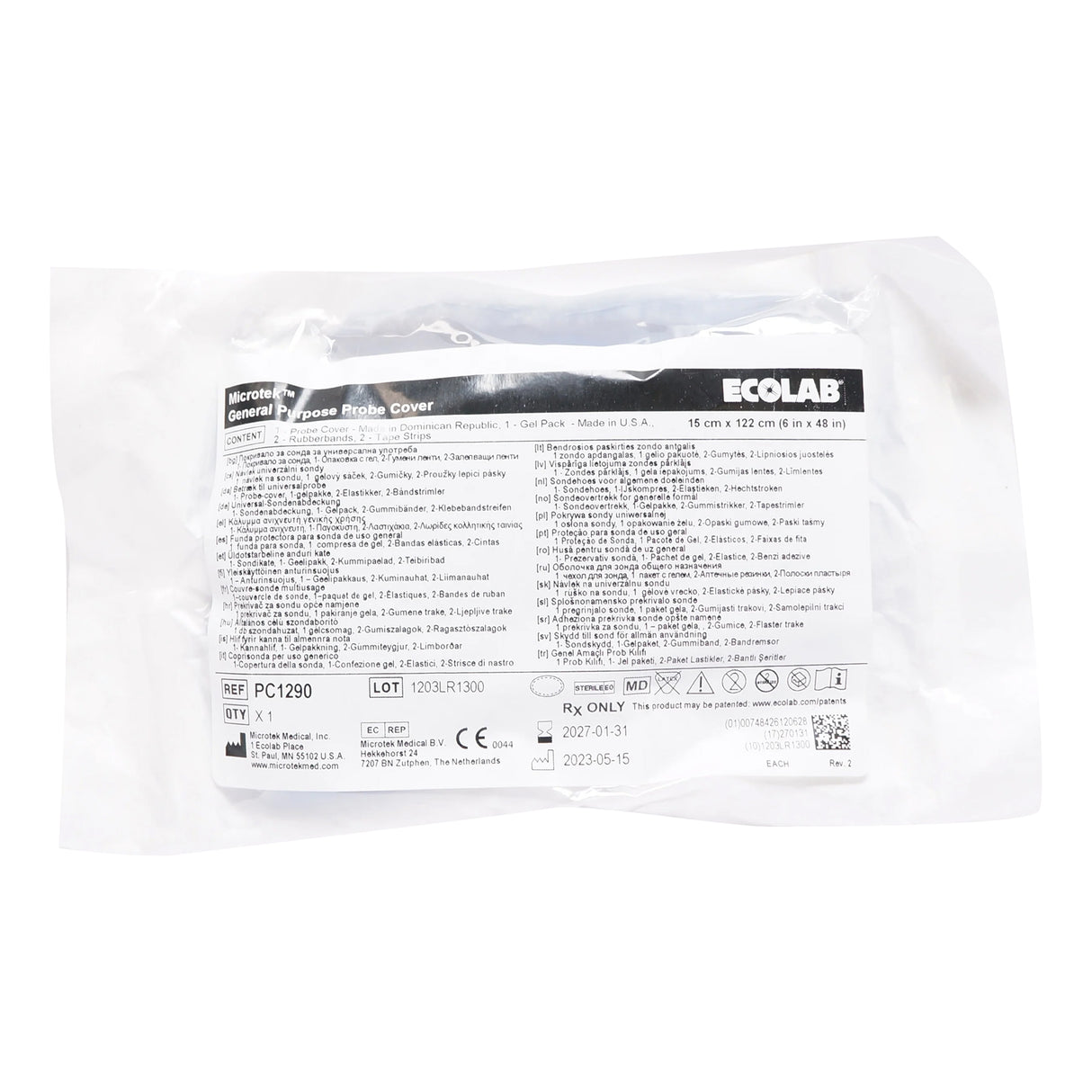 Ultrasound Transducer Cover Ultra Cover™ 6 X 48 Inch Isosilk Sterile Folded - BeHope