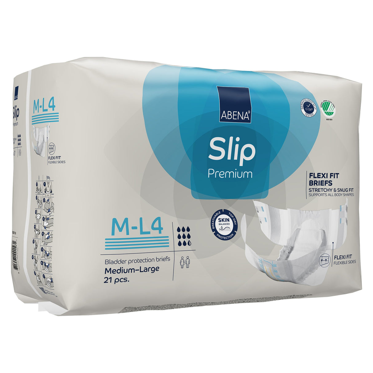 Unisex Adult Incontinence Brief Abena Slip Flexi Fit Medium / Large Disposable Heavy Absorbency - BeHope