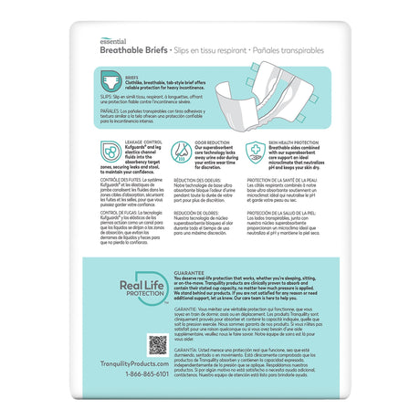 Unisex Adult Incontinence Brief Tranquility® Essential Large Disposable Heavy Absorbency - BeHope