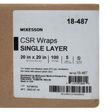 McKesson Sterilization Wrap Blue 20 X 20 Inch Single Layer Cellulose Steam / EO Gas - BeHope