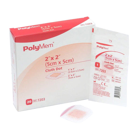Adhesive Strip PolyMemÂ® Polyurethane / Film Pink / White 2 X 2 Inch Sterile - BeHope