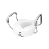 Raised Toilet Seat with Arms Carex® E-Z Lock™ 5 Inch Height Standard Round 300 lbs. Weight Capacity - BeHope