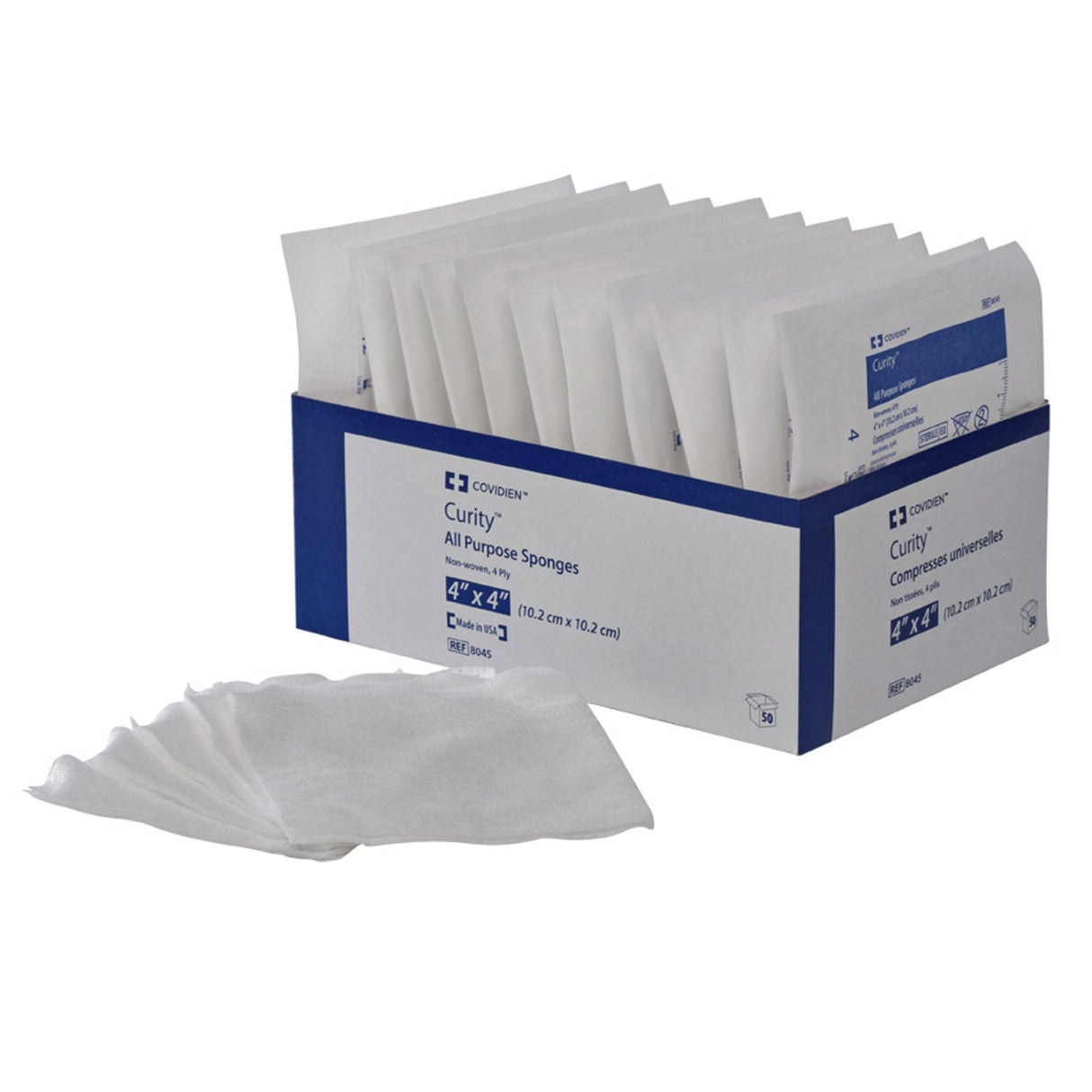 Nonwoven Sponge Curity™ 4 X 4 Inch 4-Ply Sterile 5 per Pouch - BeHope