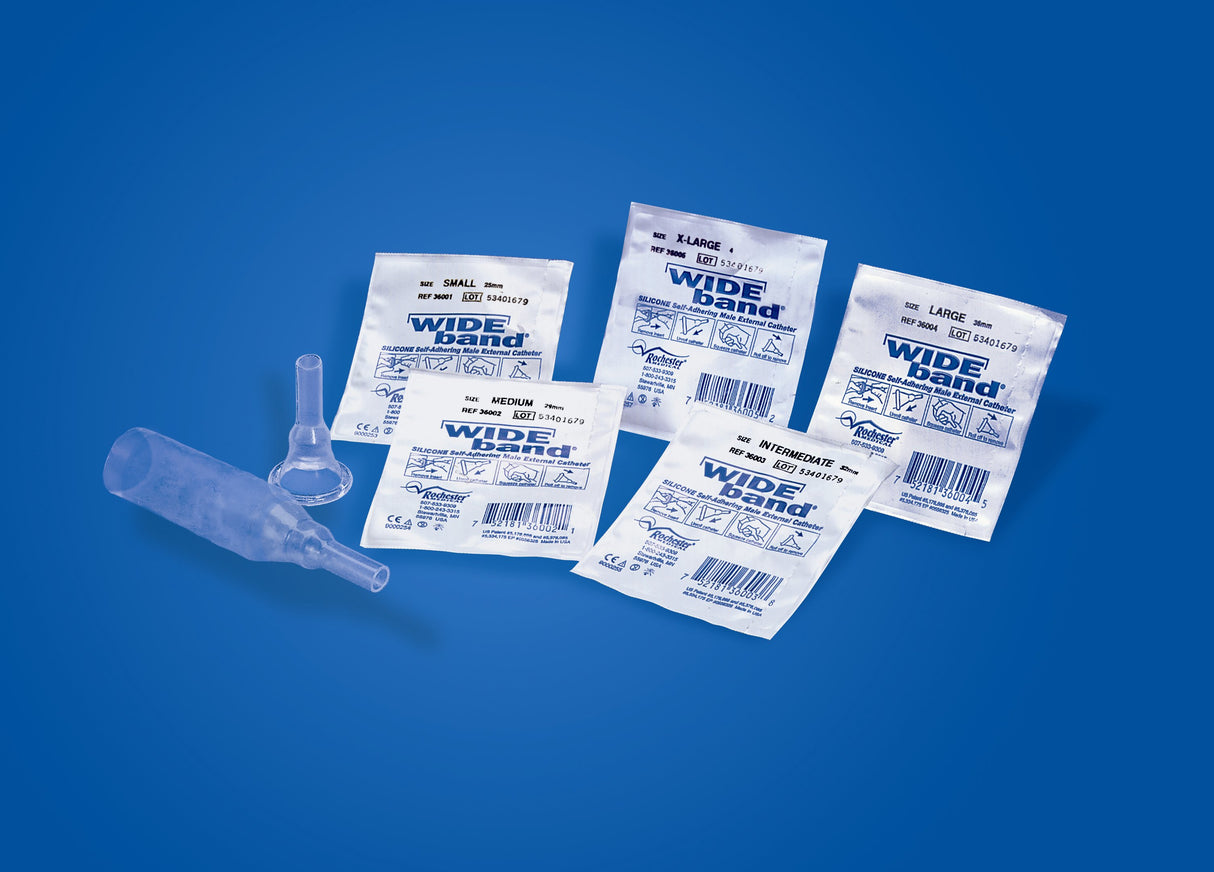 Male External Catheter Wide Band Self-Adhesive Band Silicone Small