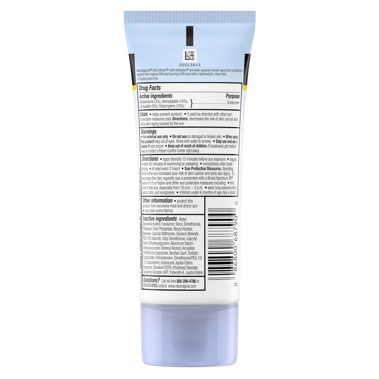 Sunscreen Neutrogena® Ultra Sheer® SPF 55 Lotion 3 oz. Tube - BeHope