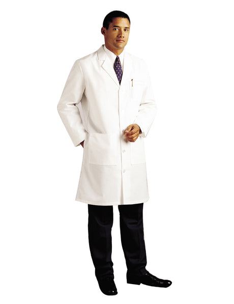 Lab Coat White Size 40 Knee Length 65% Polyester / 35% Cotton Reusable - BeHope
