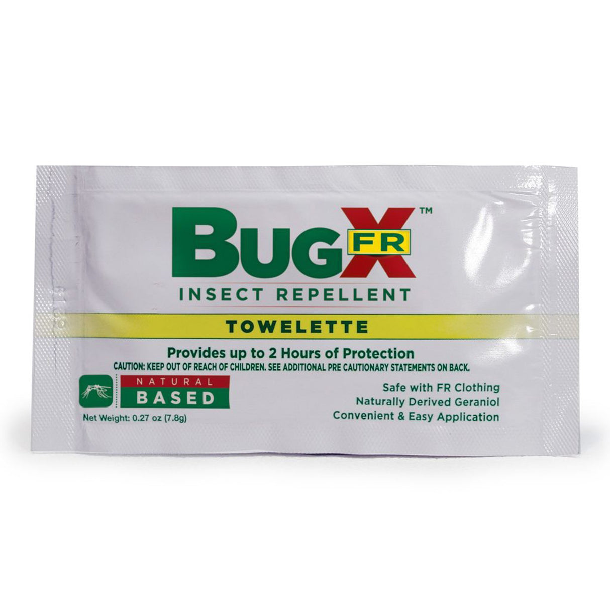 Insect Repellent Plant-Based Geraniol Bug X FR® Towelette Individual Packet - BeHope