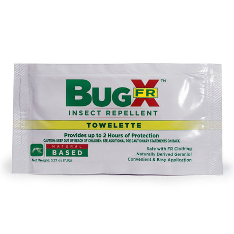 Insect Repellent Plant-Based Geraniol Bug X FR® Towelette Individual Packet - BeHope