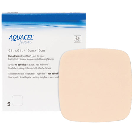 Foam Dressing Aquacel® 6 X 6 Inch Without Border Waterproof Film Backing Nonadhesive Square Sterile - BeHope
